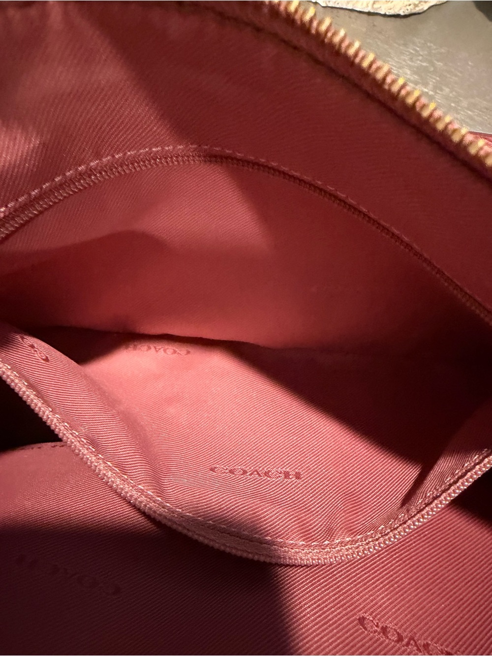 Coach Chelsea Pebbled Leather Shoulder Bag Shadow Pink D1892-56819 - Picture 16 of 16